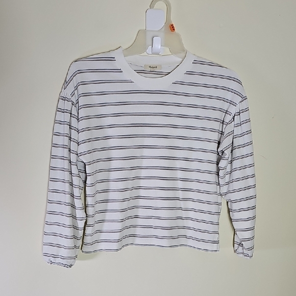 Madewell Cream and Brown Striped Top - Picture 1 of 7